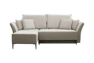 Staffin 3-sits L-formad Hörnbäddsoffa 140x200 cm med Förvaring i Tyg - Beige - Möbler - Soffa - Bäddsoffa