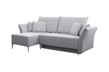 Staffin 3-sits Vänster Hörnbäddsoffa 140x200 cm med Förvaring i Chenille - Grå - Möbler - Soffa - Bäddsoffa