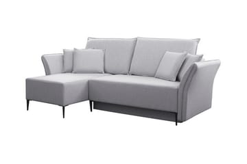 Staffin 3-sits Vänster Hörnbäddsoffa 140x200 cm med Förvaring i Tyg - Grå - Möbler - Soffa - Bäddsoffa