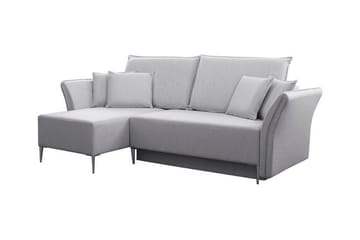 Staffin 3-sits Vänster Hörnbäddsoffa 140x200 cm med Förvaring i Tyg - Grå - Möbler - Soffa - Bäddsoffa
