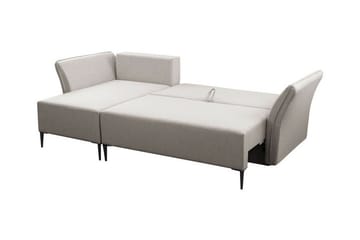 Staffin 3-sits Vänster Hörnbäddsoffa med Divan 140x200 cm i Sammet - Grå - Möbler - Soffa - Bäddsoffa