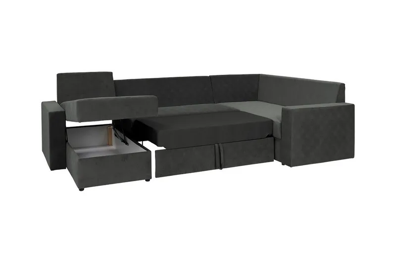 Staffin 4-sits Hörnbäddsoffa Dark grey - Möbler - Soffa - Bäddsoffa