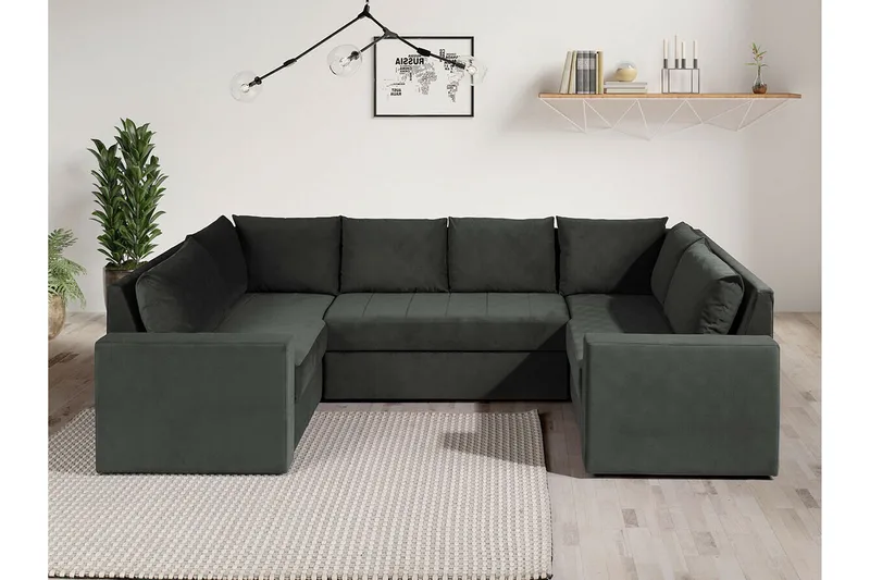 Staffin 4-sits Hörnbäddsoffa Dark grey - Möbler - Soffa - Bäddsoffa