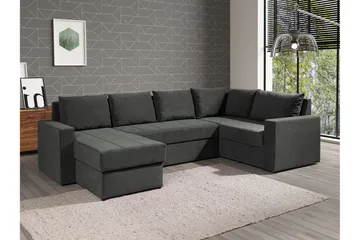Staffin 4-sits Hörnbäddsoffa Dark grey - Möbler - Soffa - Bäddsoffa