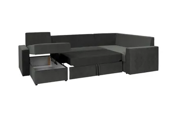 Staffin 4-sits Hörnbäddsoffa Dark grey/Light grey - Möbler - Soffa - Bäddsoffa