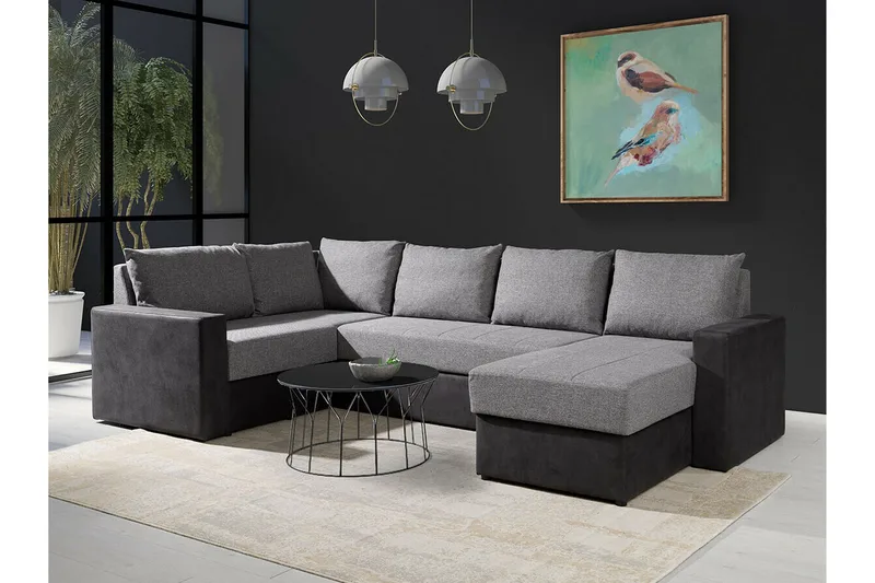 Staffin 4-sits Hörnbäddsoffa Ljusgrå - Möbler - Soffa - Bäddsoffa