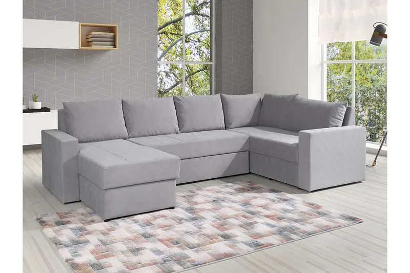 Staffin 4-sits Hörnbäddsoffa Ljusgrå - Möbler - Soffa - Bäddsoffa