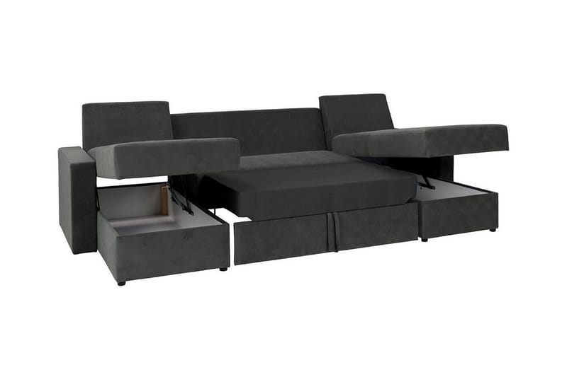Staffin 4-sits Hörnbäddsoffa NO_BRAND Dark grey - Möbler - Soffa - Bäddsoffa