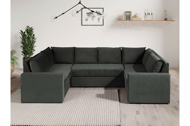 Staffin 4-sits Hörnbäddsoffa NO_BRAND Dark grey - Möbler - Soffa - Bäddsoffa