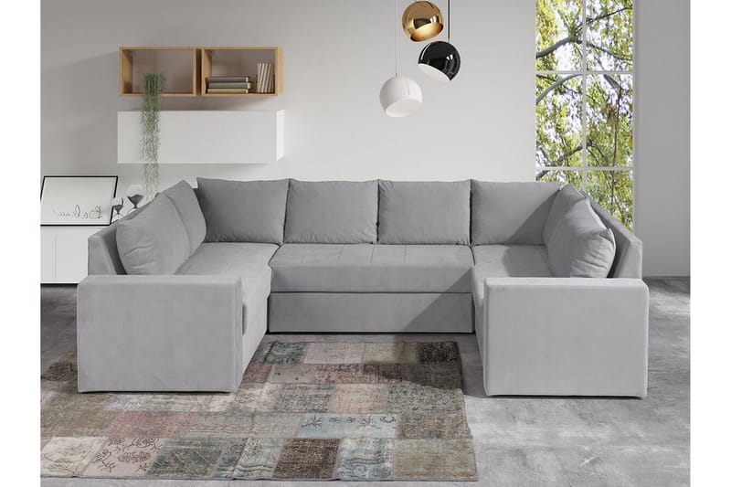 Staffin 4-sits Hörnbäddsoffa NO_BRAND Light grey/Dark grey - Möbler - Soffa - Bäddsoffa
