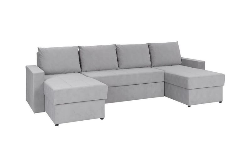 Staffin 4-sits U-formad Hörnbäddsoffa 140x283 cm med Förvaring i Tyg, Grå
