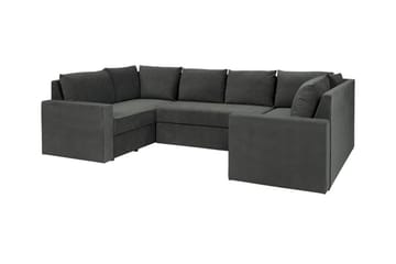 Staffin 4-sits U-formad Längsbäddad Hörnbäddsoffa 140x276 cm med Förvaring i Tyg - Mörkgrå - Möbler - Soffa - Bäddsoffa