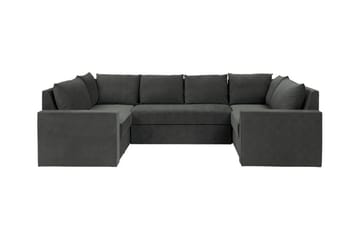 Staffin 4-sits U-formad Längsbäddad Hörnbäddsoffa 140x276 cm med Förvaring i Tyg - Mörkgrå - Möbler - Soffa - Bäddsoffa