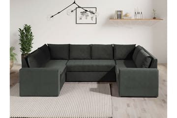 Staffin 4-sits U-formad Längsbäddad Hörnbäddsoffa 140x276 cm med Förvaring i Tyg - Mörkgrå - Möbler - Soffa - Bäddsoffa