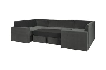 Staffin 4-sits U-formad Längsbäddad Hörnbäddsoffa 140x276 cm med Förvaring i Tyg - Mörkgrå - Möbler - Soffa - Bäddsoffa
