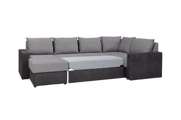 Staffin 4-sits Vänster U-formad Hörnbäddsoffa 140x270 cm med Förvaring i Tyg - Mörkgrå - Möbler - Soffa - Bäddsoffa