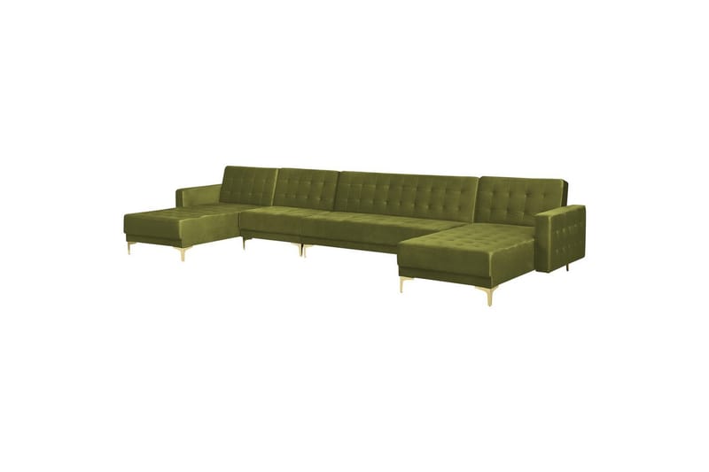 Stor soffa Aberdeen Grön/guld - Grön/guld - Möbler - Soffa - Bäddsoffa