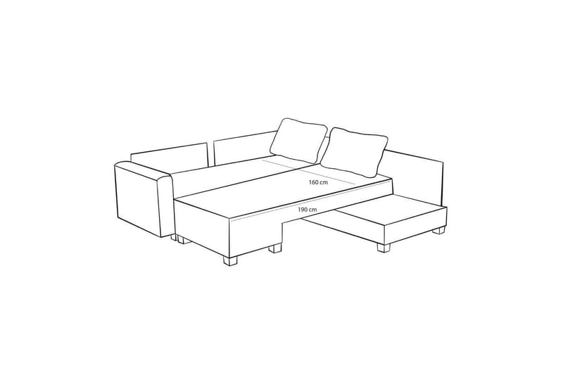 Sufian Hörnbäddsoffa 4-sits - Brun - Möbler - Soffa - Bäddsoffa