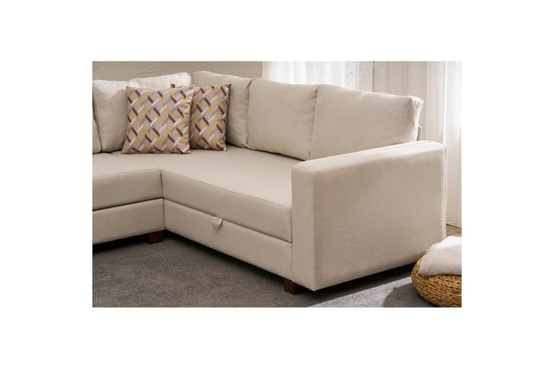 Sufian Hörnbäddsoffa 4-sits - Cremevit - Möbler - Soffa - Bäddsoffa