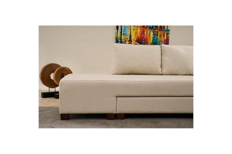 Sufian Hörnbäddsoffa 4-sits - Cremevit - Möbler - Soffa - Bäddsoffa