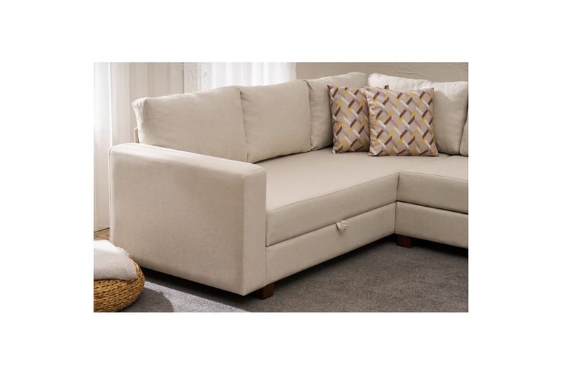 Sufian Hörnbäddsoffa 4-sits - Cremevit - Möbler - Soffa - Bäddsoffa