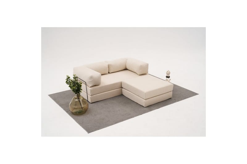 Sufian Hörnbäddsoffa med Divan 2-sits - Cremevit - Möbler - Soffa - Bäddsoffa