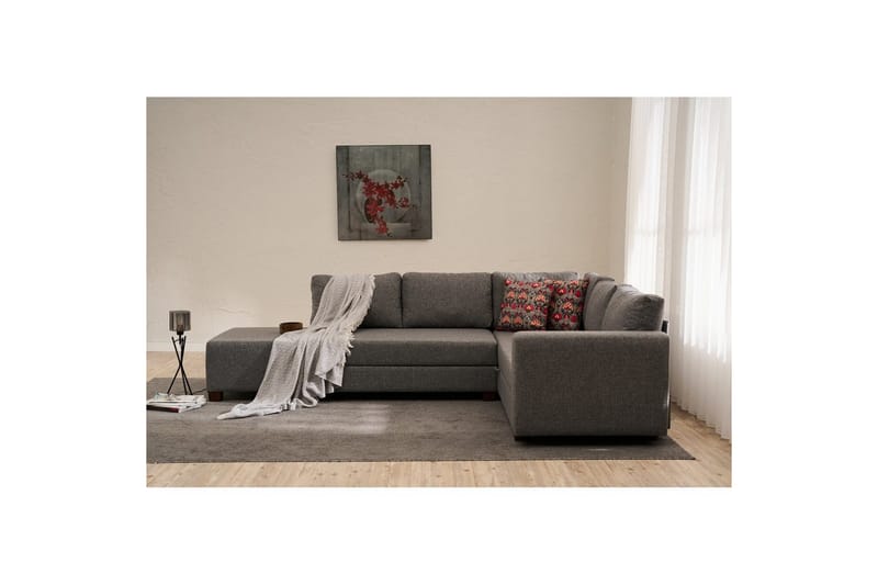 Sufian Soffa med Schäslong 4-sits - Grafitgrå - Möbler - Soffa - Bäddsoffa