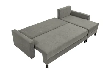 Summerhill 3-sits Högervänd Hörnbäddsoffa med Förvaring i Tyg med Träram - Svart - Möbler - Soffa - Bäddsoffa