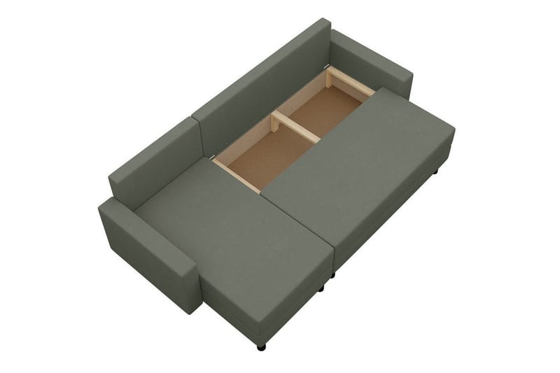 Summerhill 3-sits Högervänd Hörnbäddsoffa med Förvaring i Tyg med Träram - Svart - Möbler - Soffa - Bäddsoffa