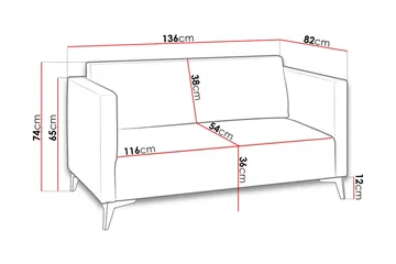 Szafir 2-sits Soffa 82x136 cm - Gul - Möbler - Soffa - Bäddsoffa