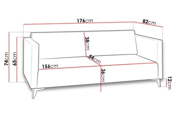 Szafir 3-sits Soffa 82x176 cm - Mörkblå - Möbler - Soffa - Bäddsoffa
