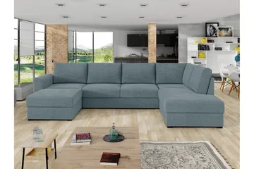 Taberk Bäddsoffa med Divan och Schäslong 4-sits - Grå - Möbler - Soffa - Bäddsoffa