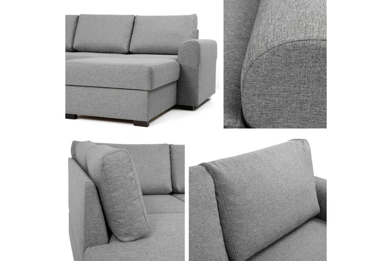 Taberk Bäddsoffa med Divan och Schäslong 4-sits i Bouclé - Grön - Möbler - Soffa - Bäddsoffa