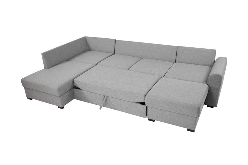 Taberk Bäddsoffa med Divan och Schäslong 4-sits i Bouclé - Grön - Möbler - Soffa - Bäddsoffa