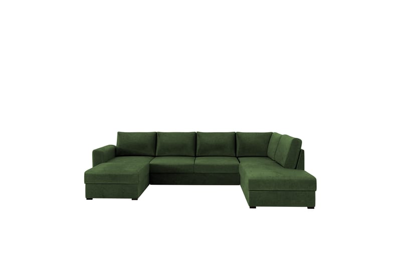 Taberk Bäddsoffa med Divan och Schäslong 4-sits i Chenille - Grön - Möbler - Soffa - Bäddsoffa