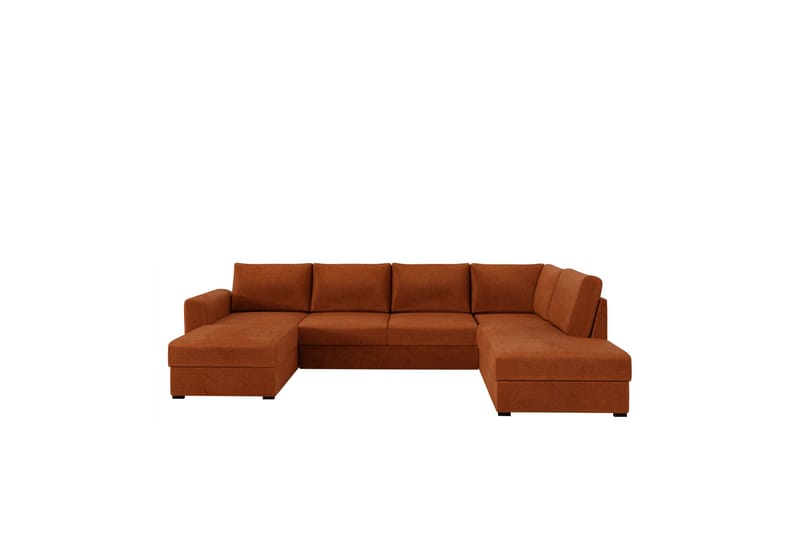 Taberk Bäddsoffa med Divan och Schäslong 4-sits i Chenille - Orange - Möbler - Soffa - Bäddsoffa