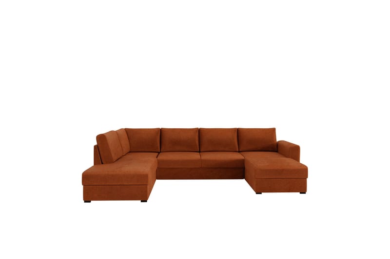 Taberk Bäddsoffa med Divan och Schäslong 4-sits i Chenille - Orange - Möbler - Soffa - Bäddsoffa