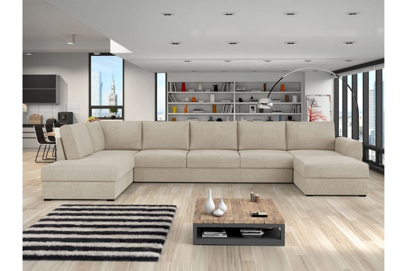 Taberk Bäddsoffa med Divan och Schäslong 5-sits - Beige - Möbler - Soffa - Bäddsoffa