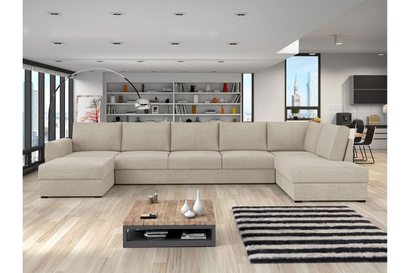 Taberk Bäddsoffa med Divan och Schäslong 5-sits - Beige - Möbler - Soffa - Bäddsoffa