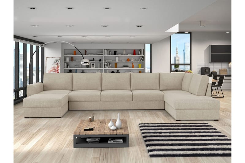 Taberk Bäddsoffa med Divan och Schäslong 5-sits - Beige - Möbler - Soffa - Bäddsoffa