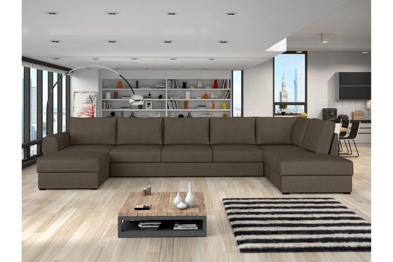 Taberk Bäddsoffa med Divan och Schäslong 5-sits - Brun - Möbler - Soffa - Bäddsoffa