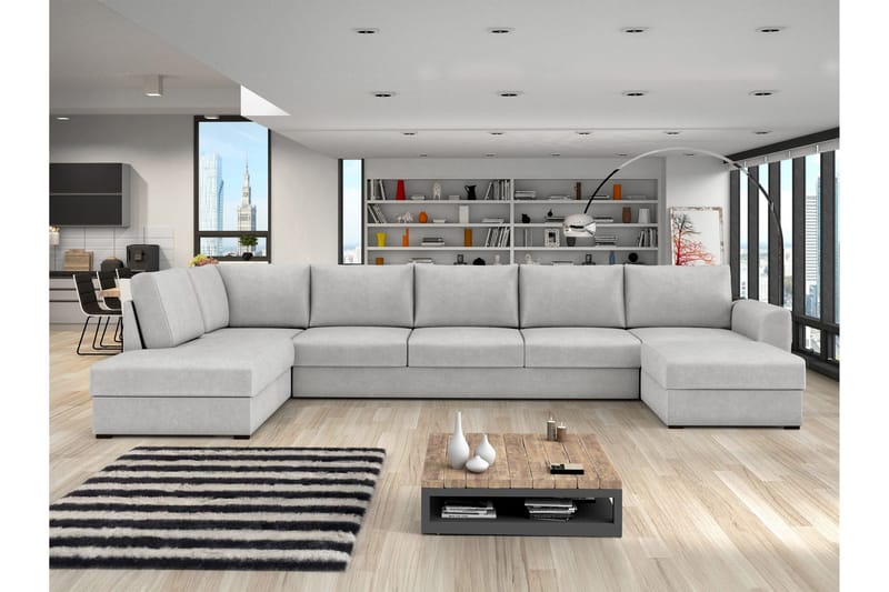 Taberk Bäddsoffa med Divan och Schäslong 5-sits - Grå - Möbler - Soffa - Bäddsoffa