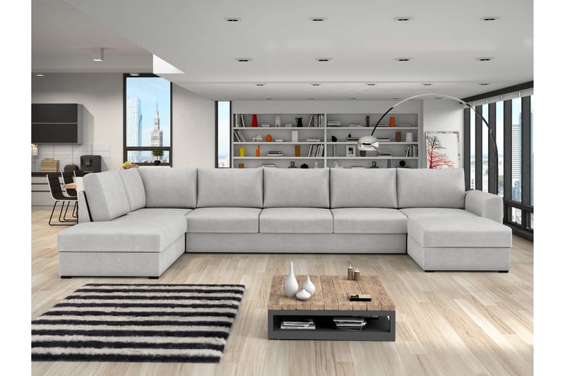 Taberk Bäddsoffa med Divan och Schäslong 5-sits - Grå - Möbler - Soffa - Bäddsoffa