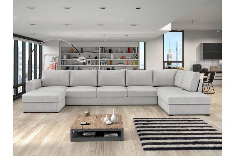 Taberk Bäddsoffa med Divan och Schäslong 5-sits - Grå - Möbler - Soffa - Bäddsoffa