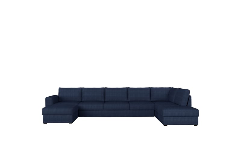 Taberk Bäddsoffa med Divan och Schäslong 5-sits i Chenille, Blå