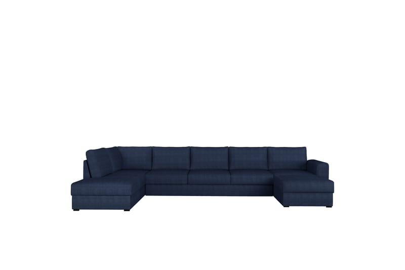 Taberk Bäddsoffa med Divan och Schäslong 5-sits i Chenille - Blå - Möbler - Soffa - Bäddsoffa