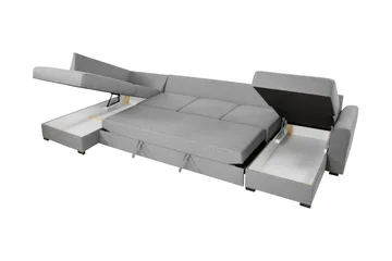 Taberk Bäddsoffa med Divan och Schäslong 5-sits i Chenille - Blå - Möbler - Soffa - Bäddsoffa