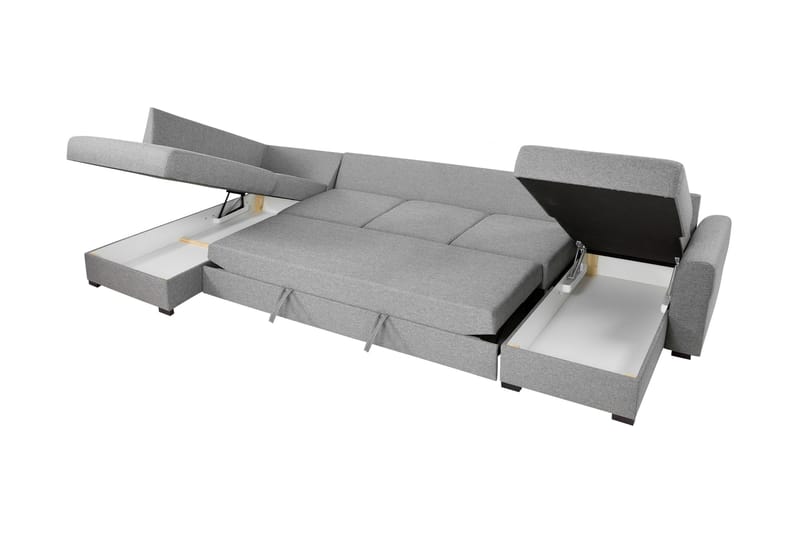 Taberk Bäddsoffa med Divan och Schäslong 5-sits i Chenille - Blå - Möbler - Soffa - Bäddsoffa