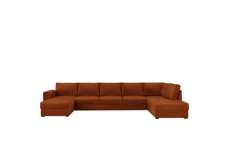 Taberk Bäddsoffa med Divan och Schäslong 5-sits i Chenille - Orange - Möbler - Soffa - Bäddsoffa