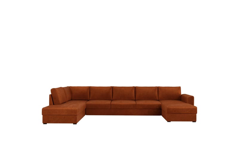 Taberk Bäddsoffa med Divan och Schäslong 5-sits i Chenille - Orange - Möbler - Soffa - Bäddsoffa